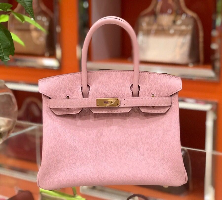 GLAMI Birkin Pink For Women Silver Toned Hardware 9.8in/25cmÃ‚Â 