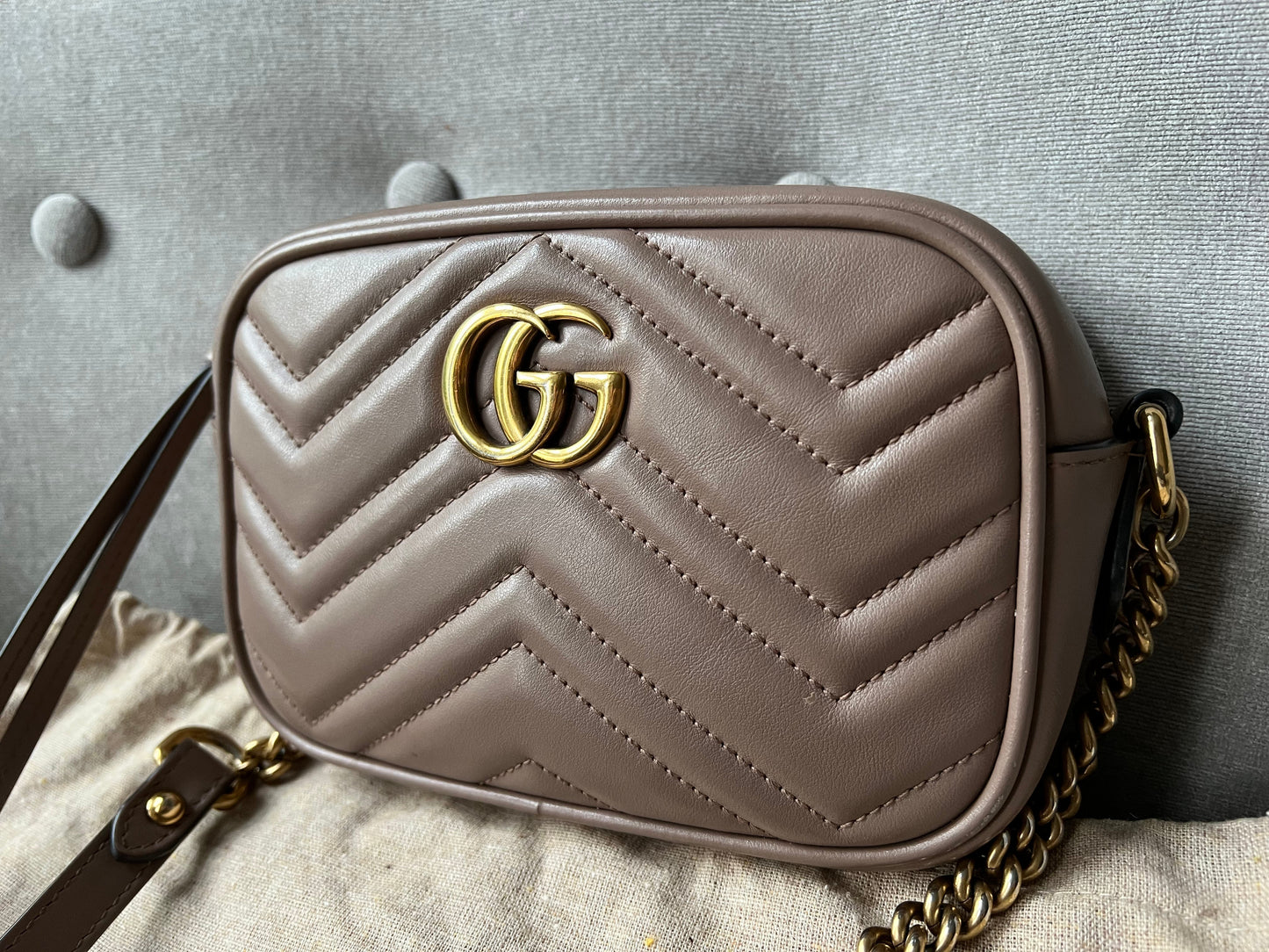 Gucci GG Dusty Pink Marmont Mini Shoulder Bag (RRP Â£1,160)