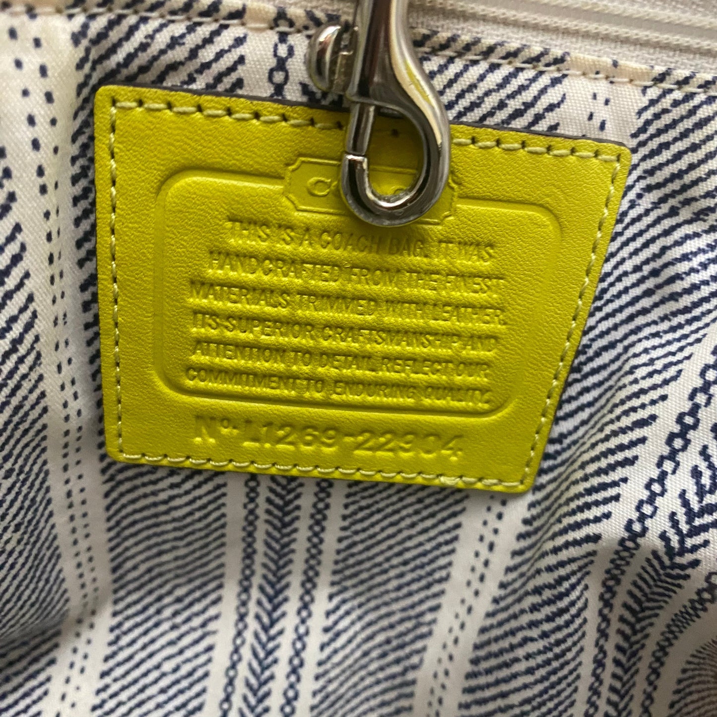 COACH Lime Green Straw Bag