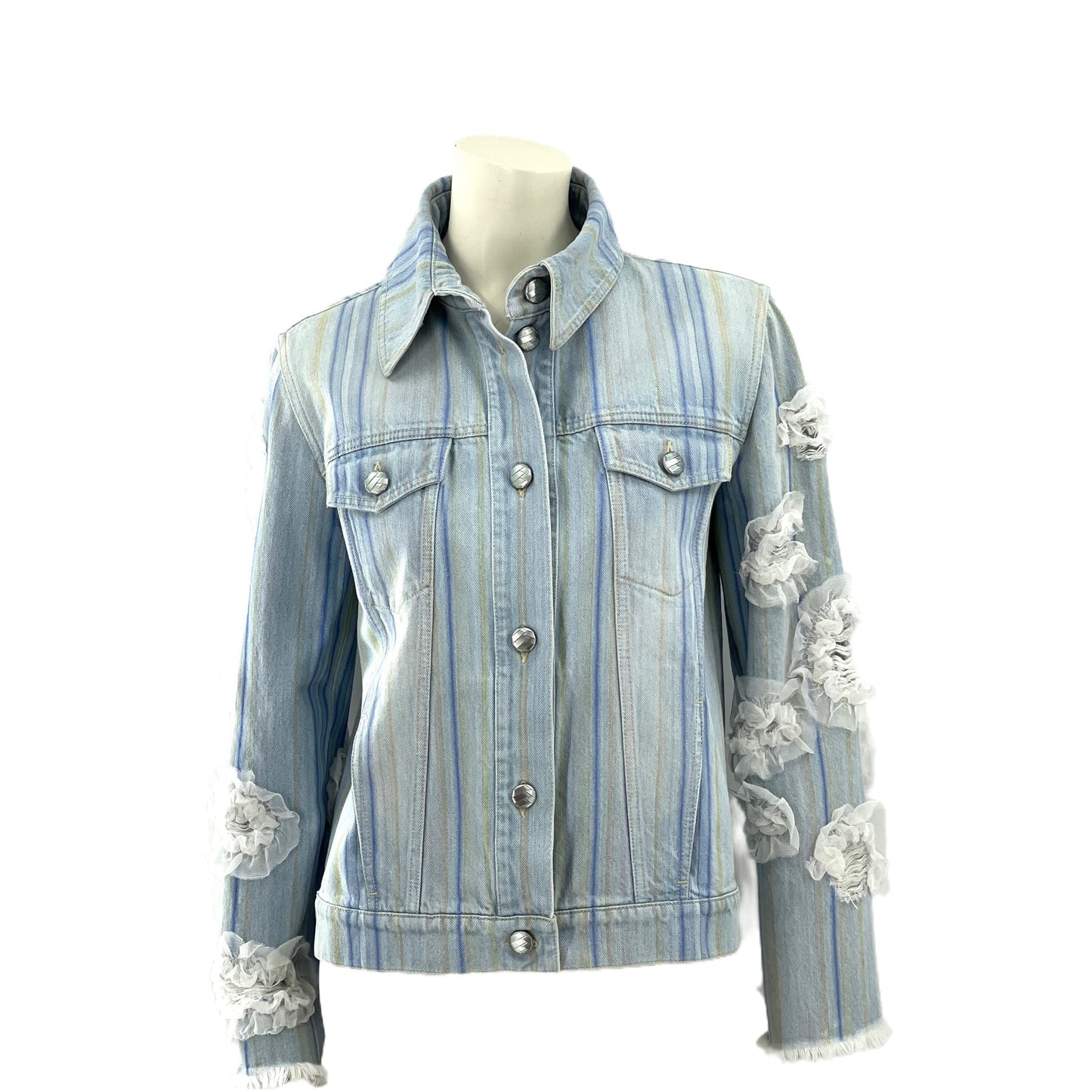 Chanel Lace Flower Denim Jacket 2018