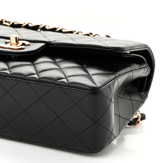 Chanel Lambskin Quilted Small Double Flap Black