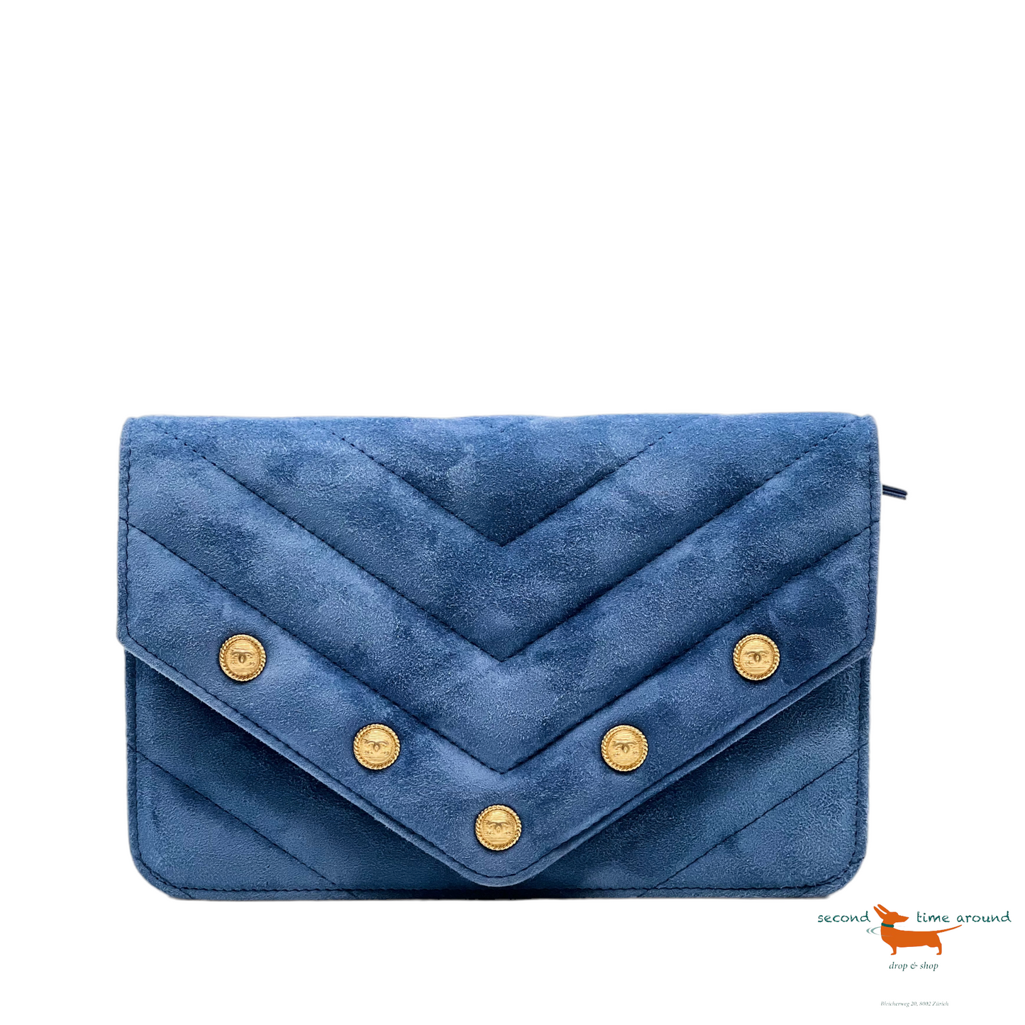 Chanel Chevron CC Button Flap Bag