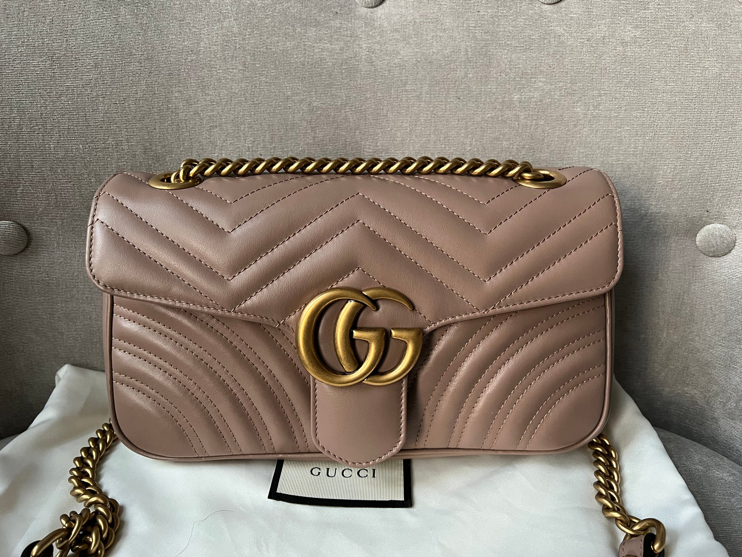 Gucci GG Dusty Pink Marmont Small Shoulder Bag (RRP Â£1800)