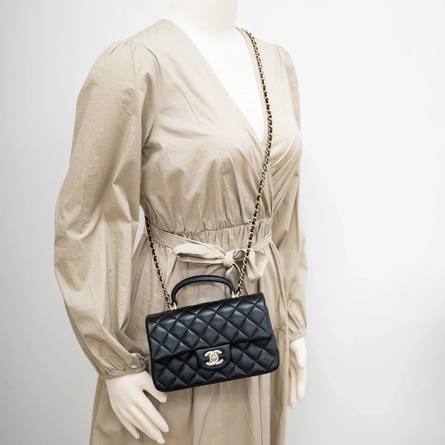 CHANEL Mini with Top Handle Black