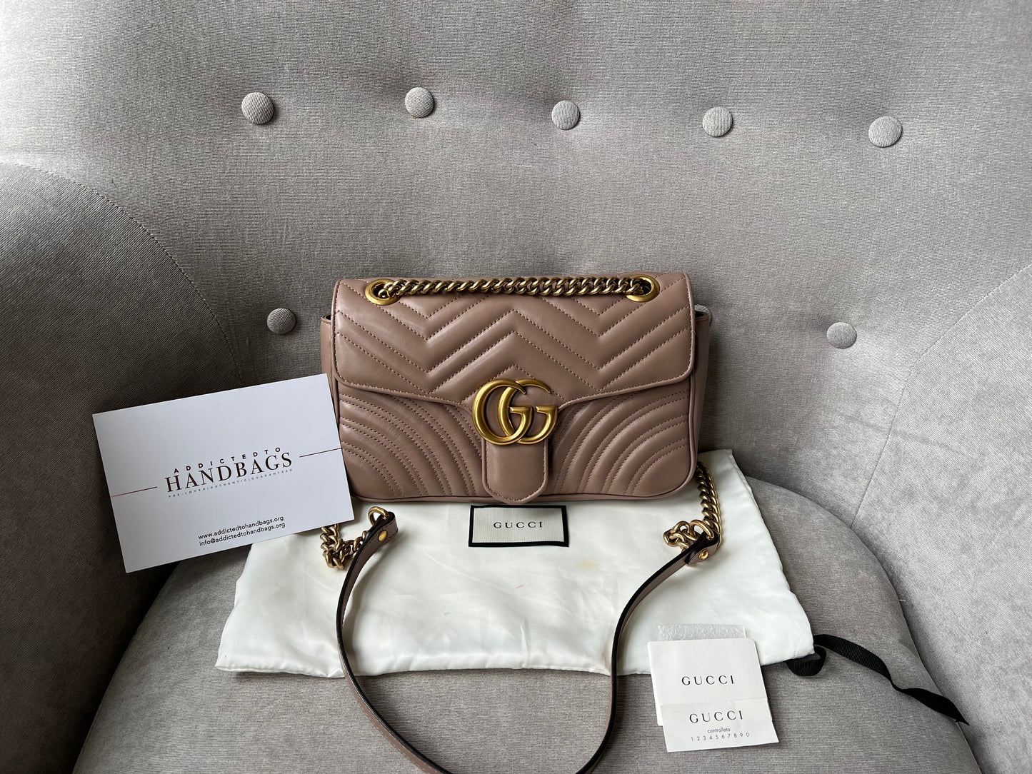 Gucci GG Dusty Pink Marmont Small Shoulder Bag (RRP Â£1800)