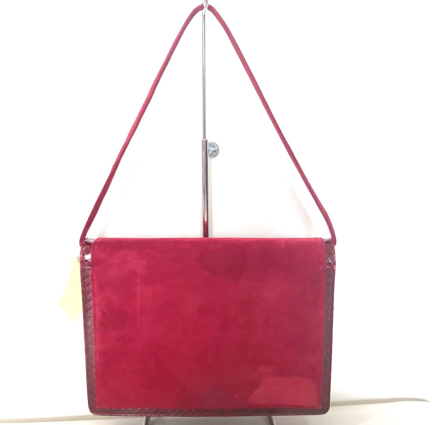 SAKS FIFTH AVENUE Red Suede Shoulder Bag