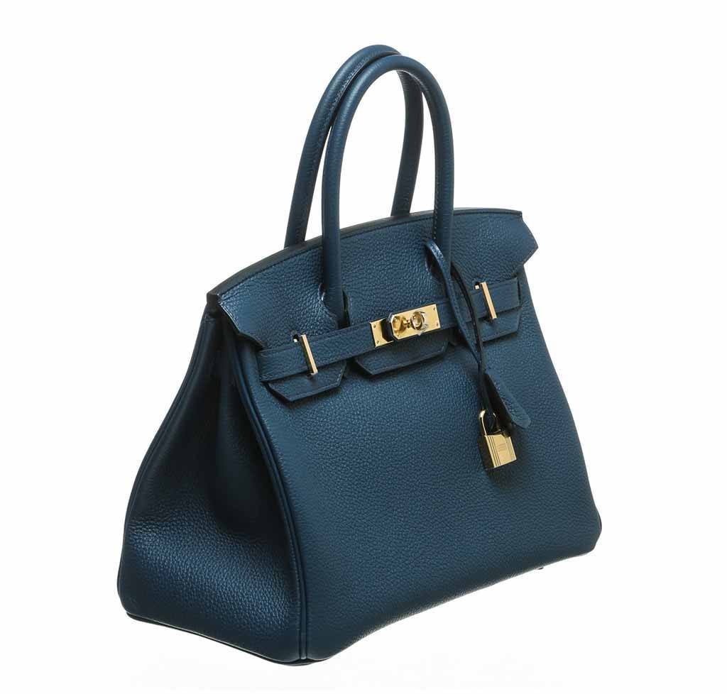 HermÃƒÆ’Ã‚Â¨s Birkin 30 Bleu Prusse Togo Bag