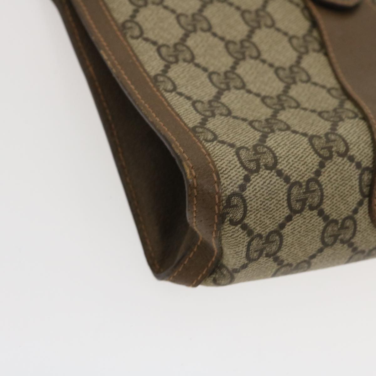 GUCCI GG Canvas Web Sherry Line Clutch Bag Beige Red Green jk1329