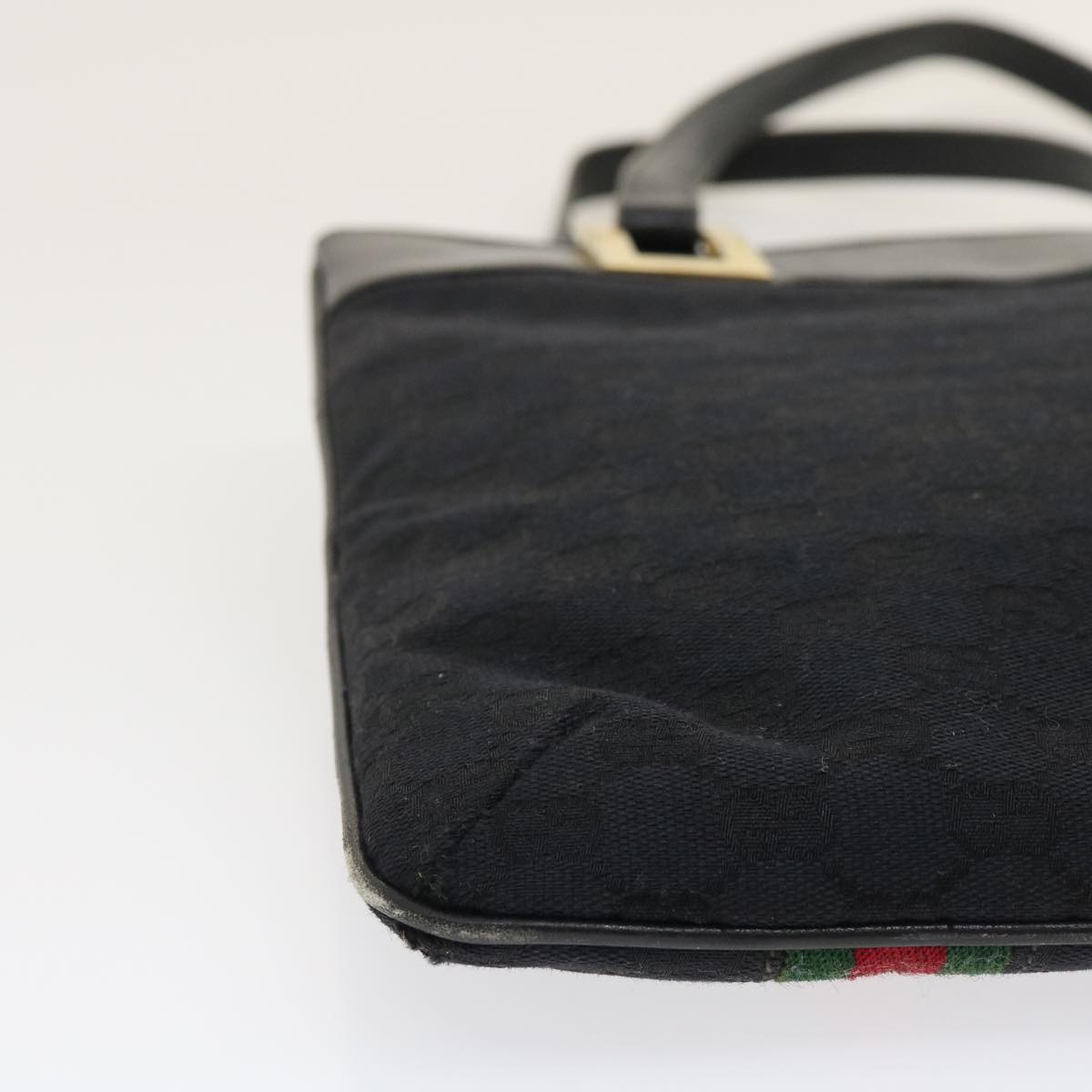 GUCCI GG Canvas Web Sherry Line Shoulder Bag Black Red Green jk1453