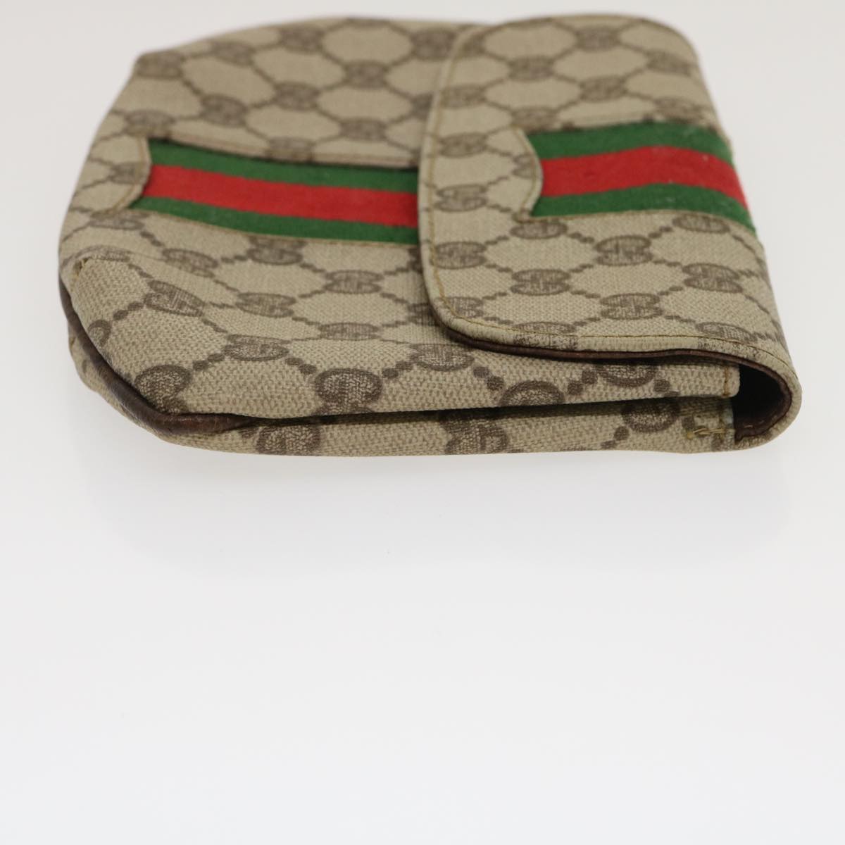 GUCCI Web Sherry Line GG Canvas Pouch Red Green Brown jk1495