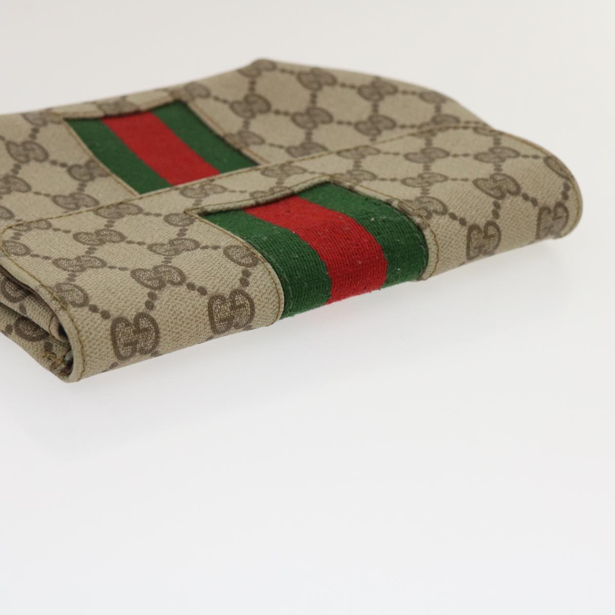 GUCCI Web Sherry Line GG Canvas Pouch Red Green Brown jk1495