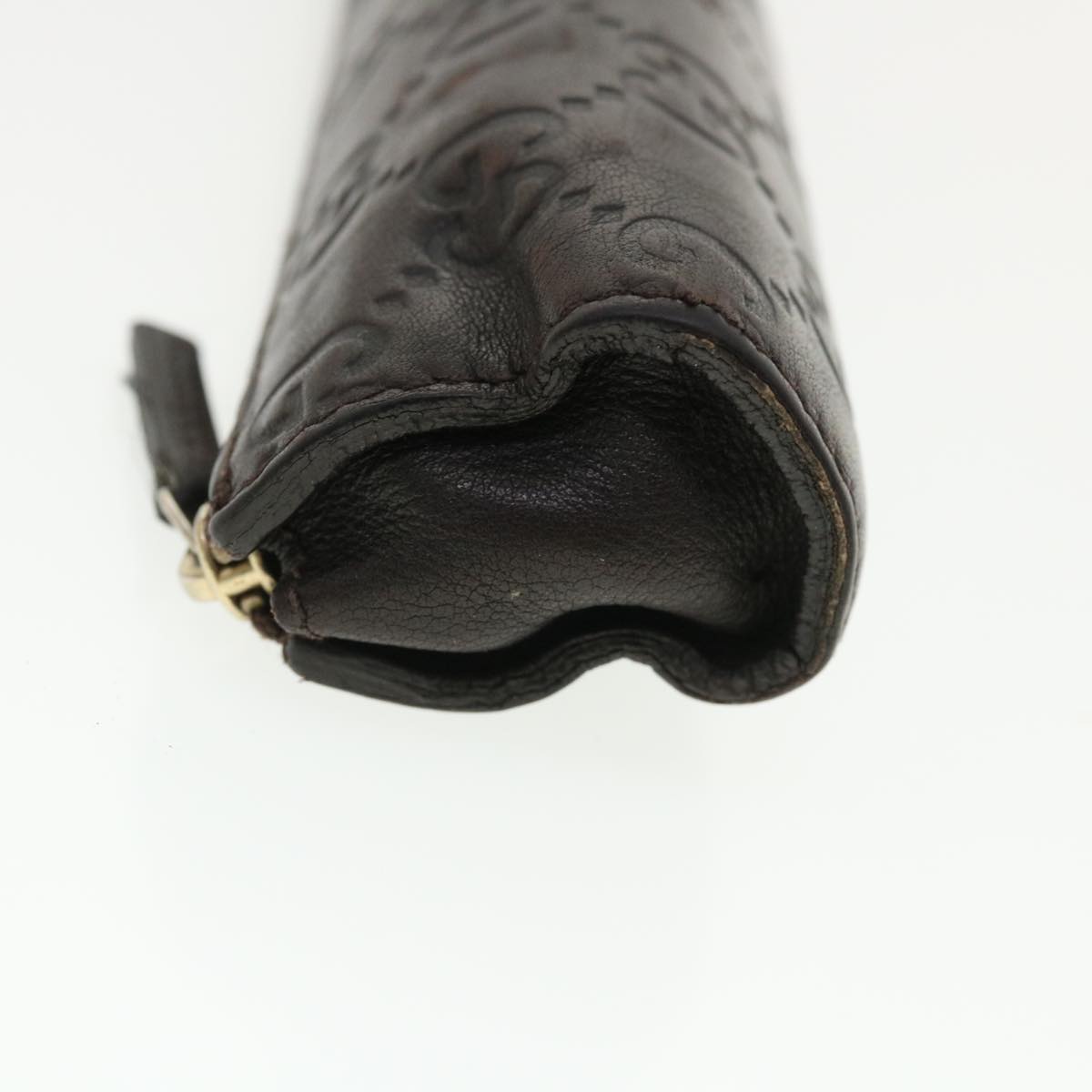 GUCCI Guccissima Pen Case Leather Dark Brown 256579 jk3028
