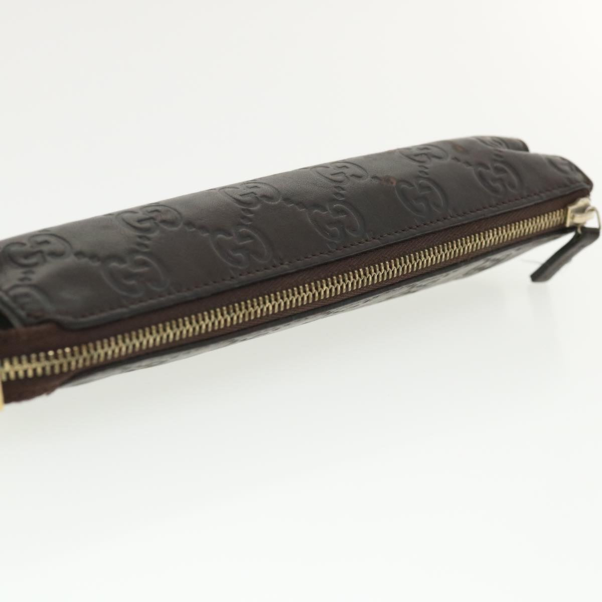 GUCCI Guccissima Pen Case Leather Dark Brown 256579 jk3028