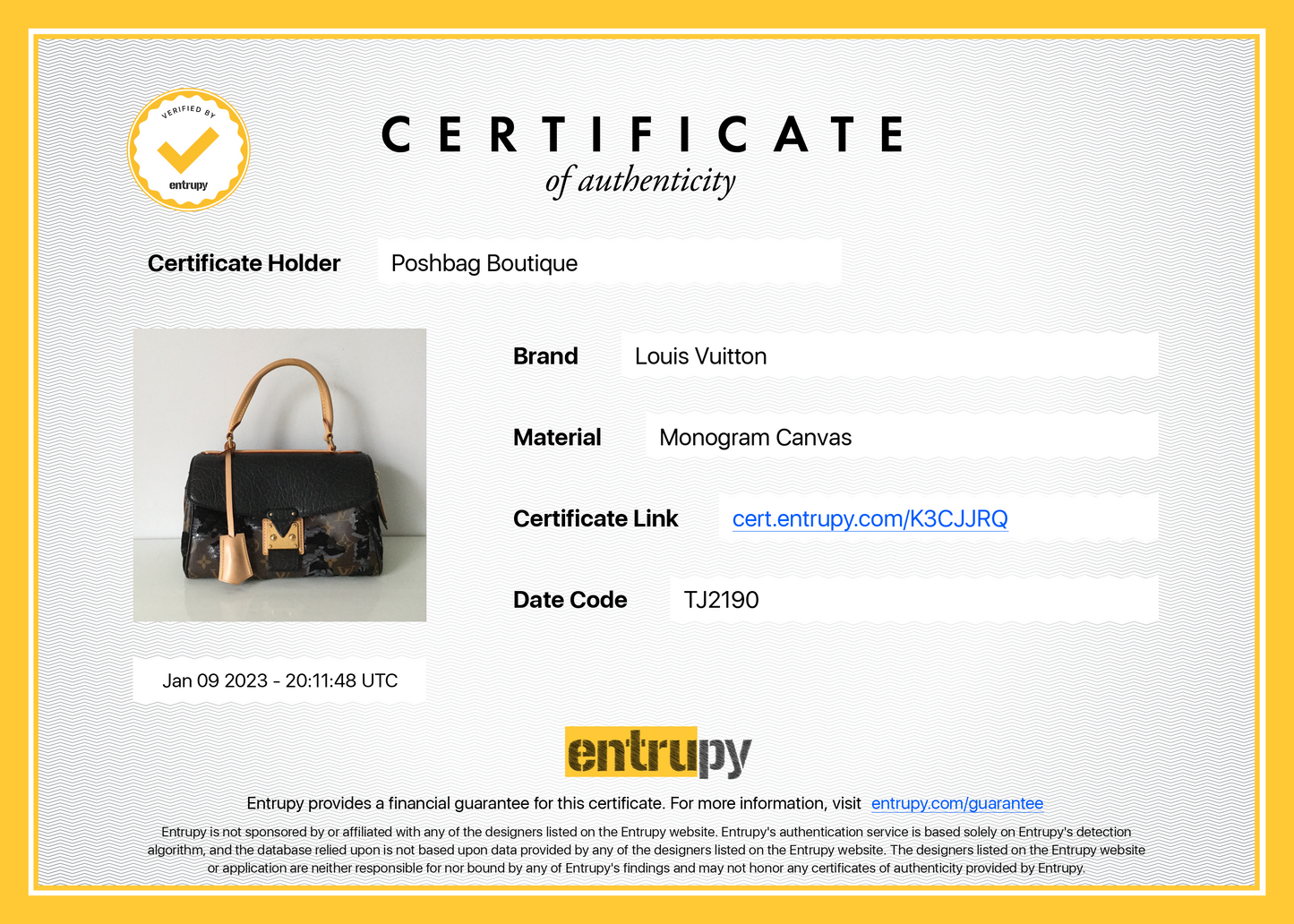 Louis Vuitto Carrousel Fleur de Jais Monogram Canvas Bag