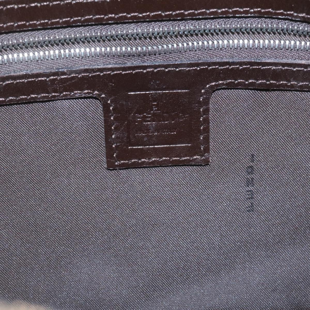 FENDI Zucca Canvas Mamma Baguette Shoulder Bag Brown Black ki1362