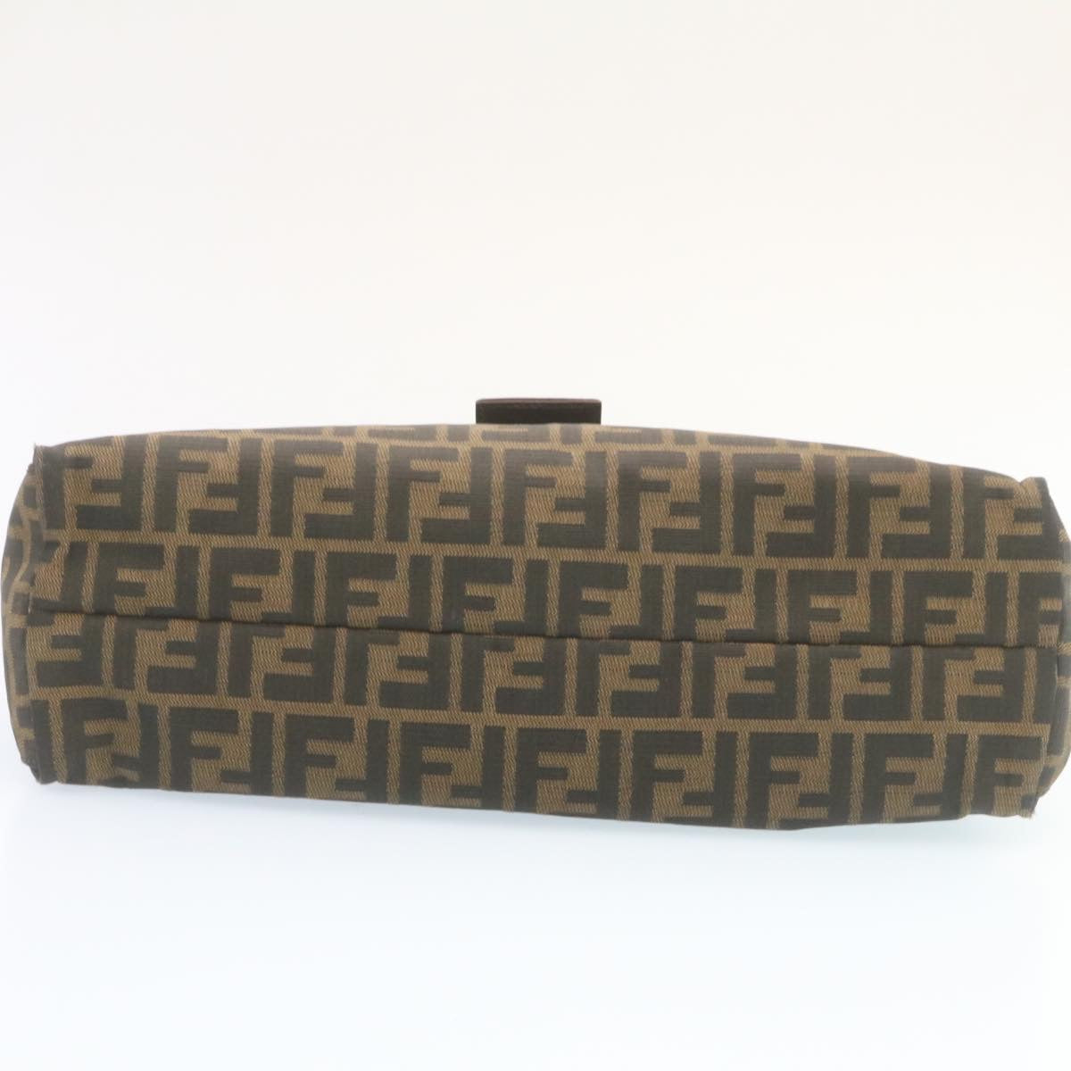 FENDI Zucca Canvas Mamma Baguette Shoulder Bag Brown Black ki1362