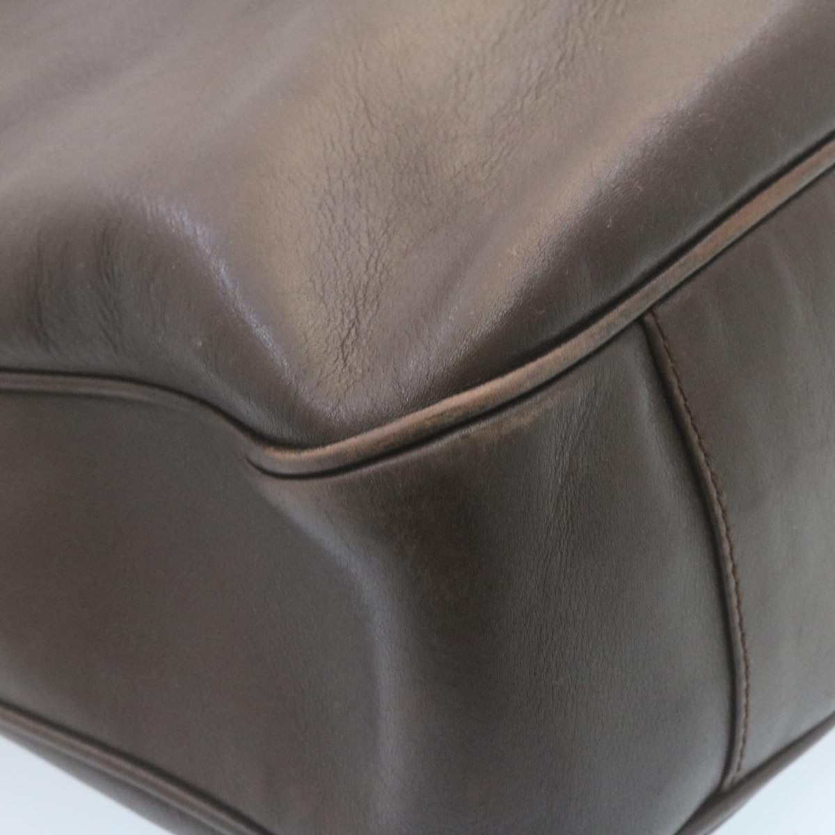 GUCCI Bamboo 2Way Shoulder Bag Leather Dark Brown ki1542