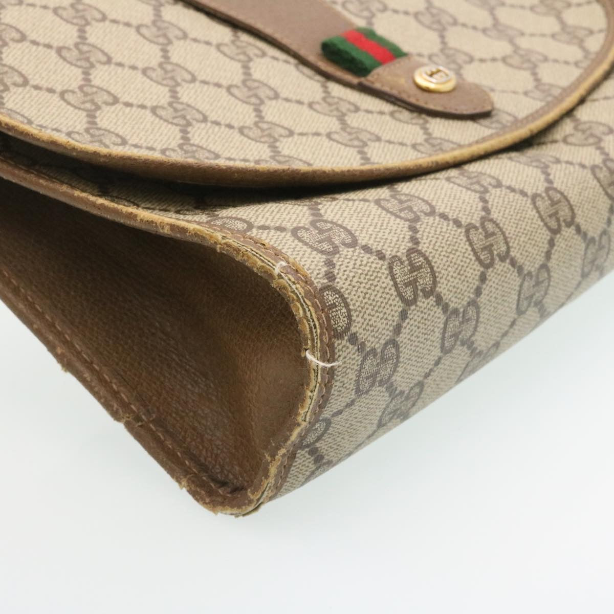 GUCCI Web Sherry Line GG Canvas Clutch Bag Beige Red Green ki1633