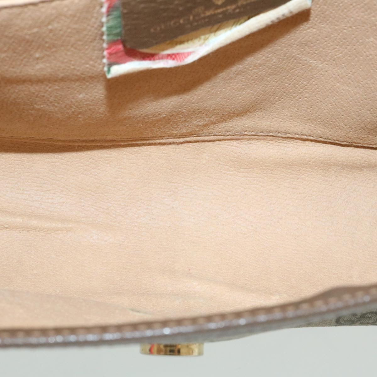 GUCCI Web Sherry Line GG Canvas Clutch Bag Beige Red Green ki1633