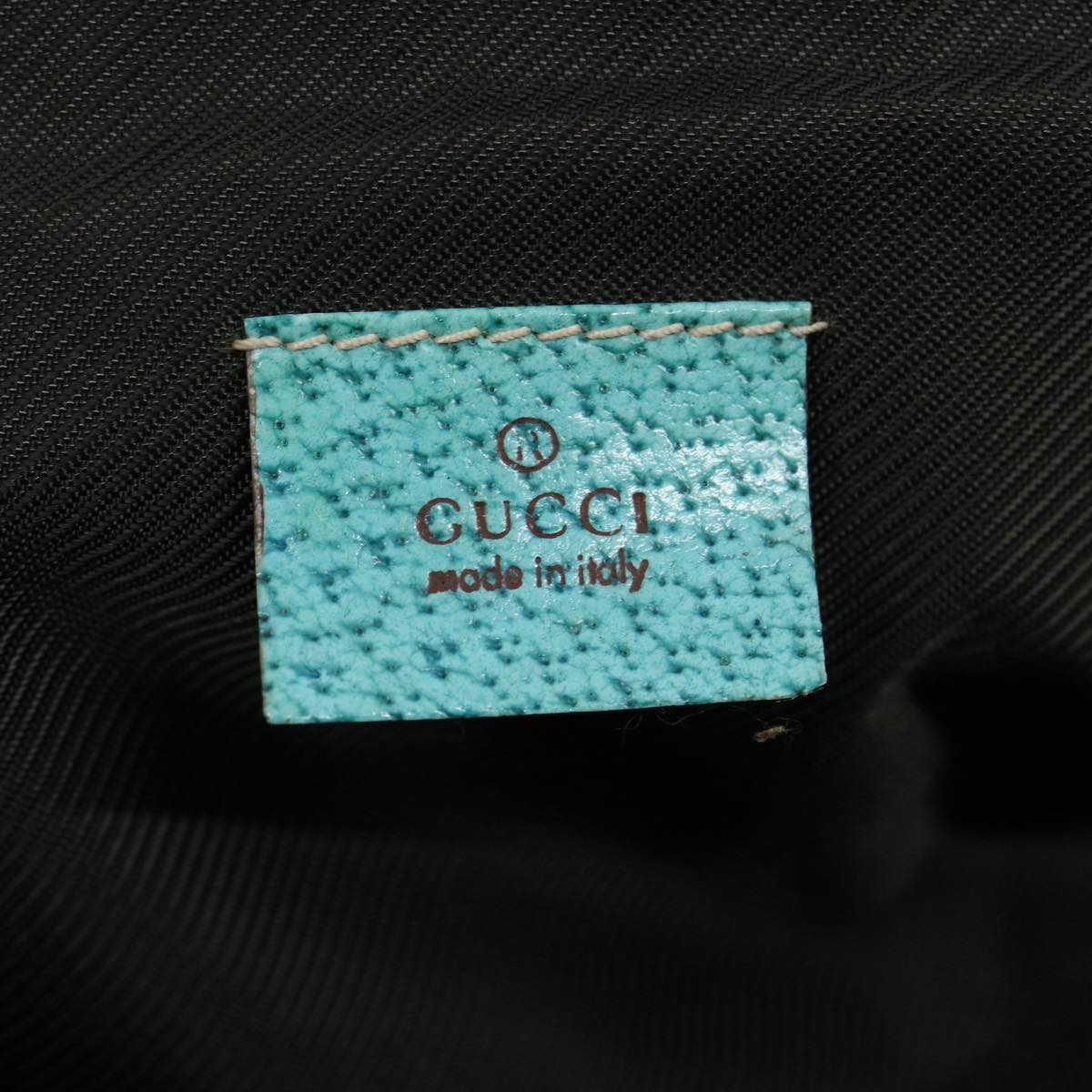 GUCCI GG Canvas Hand Bag Turquoise Blue Brown ki1827