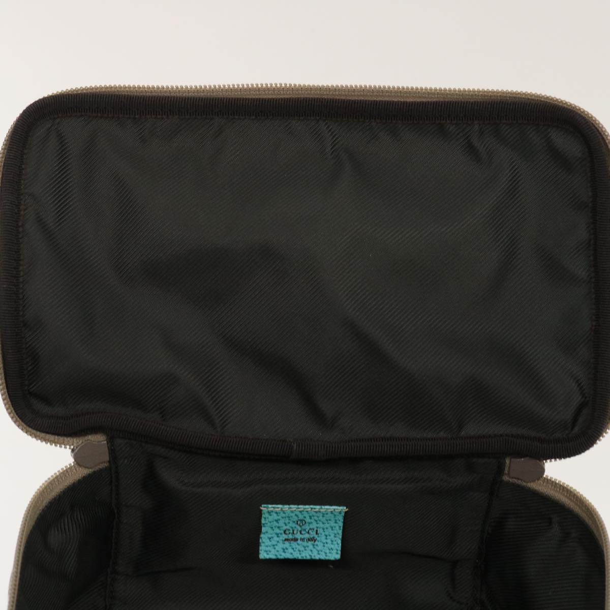 GUCCI GG Canvas Hand Bag Turquoise Blue Brown ki1827