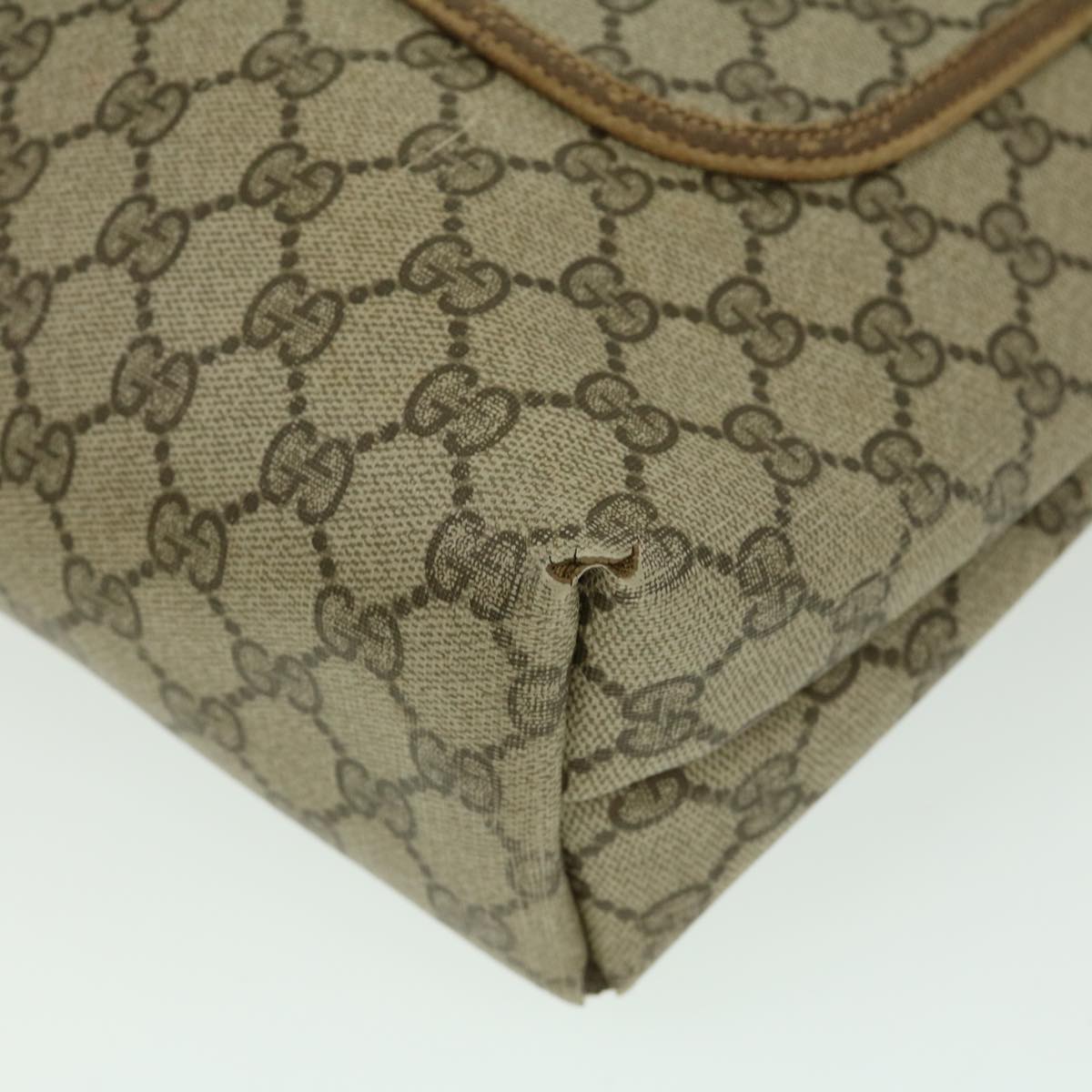 GUCCI Web Sherry Line GG Canvas Tote Bag Red Green Brown ki1846