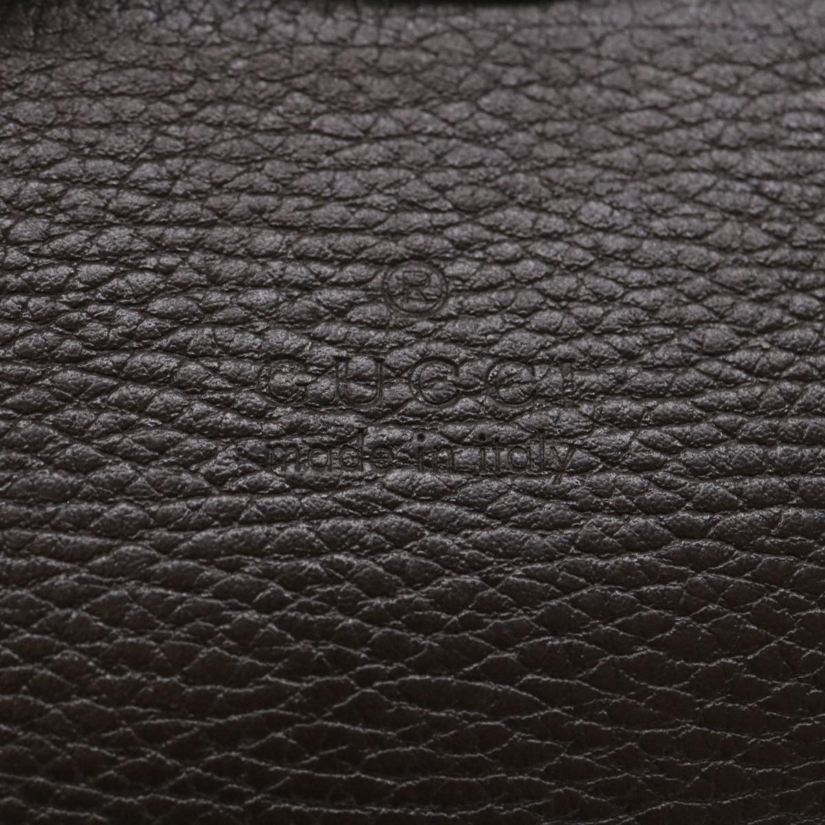 GUCCI Clutch Bag Leather Bamboo Brown ki1847