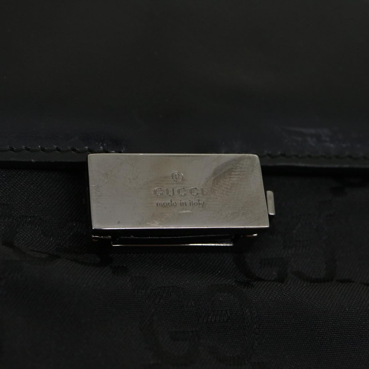 GUCCI GG Canvas Tote Bag Nylon Black ki1925