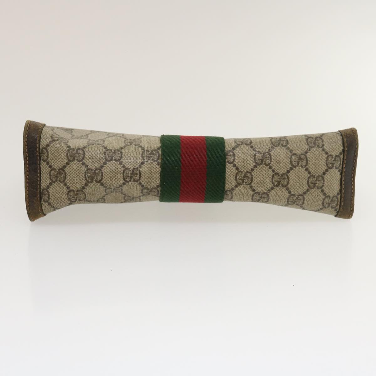GUCCI Web Sherry Line GG Canvas Clutch Bag Beige Red Green ki1942