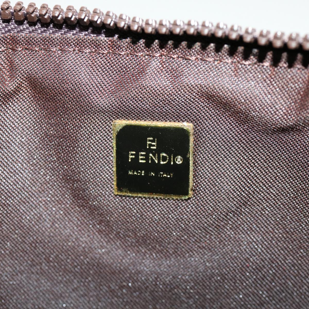 FENDI Zucca Canvas Pouch Brown ki2134