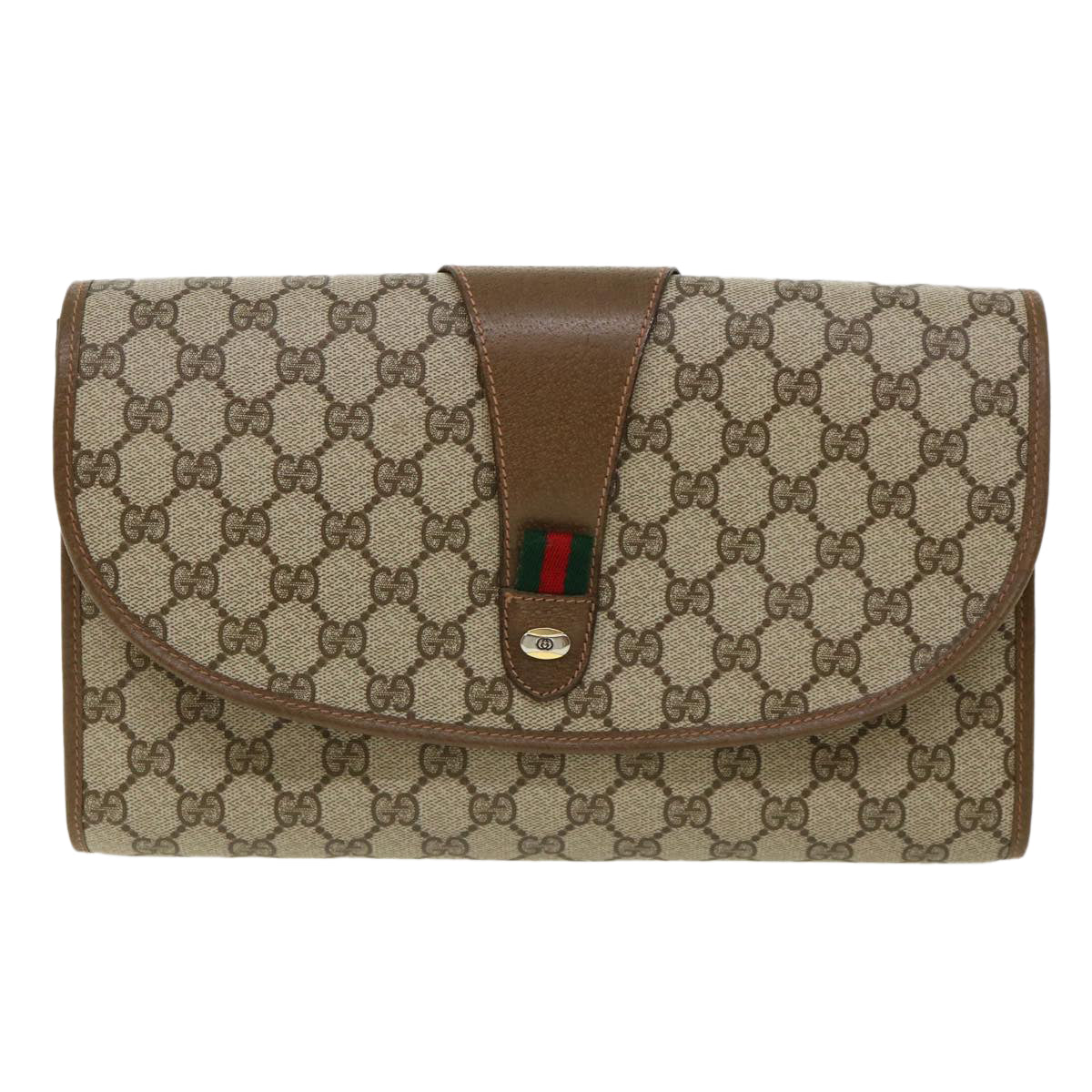 GUCCI GG Canvas Clutch Bag Beige ki2173