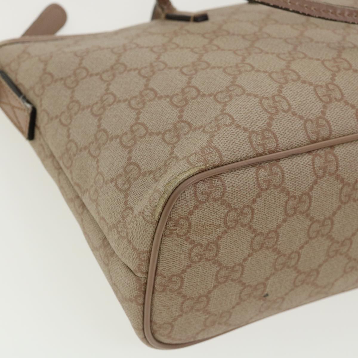 GUCCI GG Canvas Hand Bag PVC Leather 2way Beige 353439 ki2174