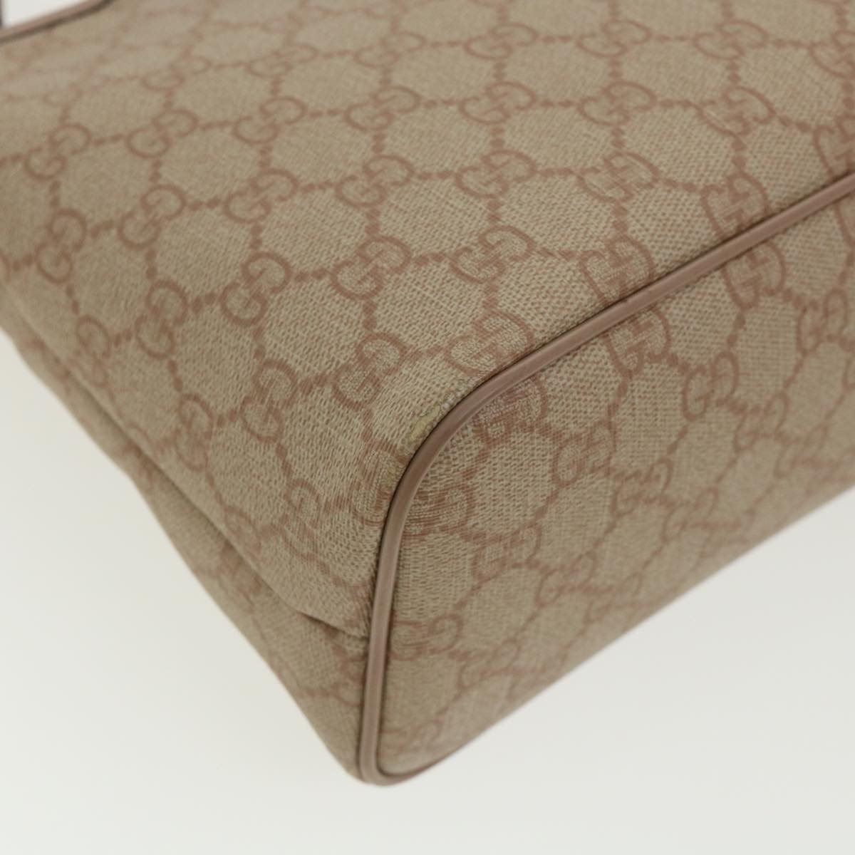 GUCCI GG Canvas Hand Bag PVC Leather 2way Beige 353439 ki2174