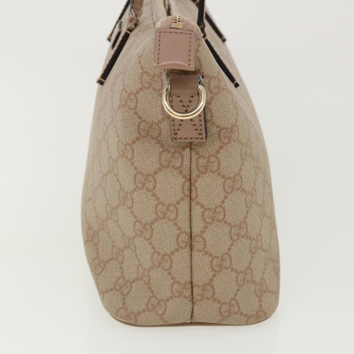 GUCCI GG Canvas Hand Bag PVC Leather 2way Beige 353439 ki2174