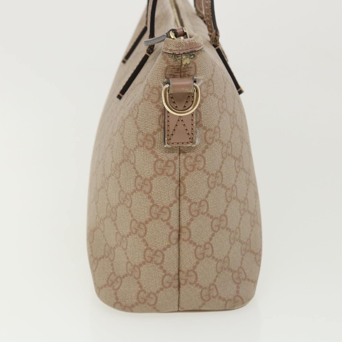 GUCCI GG Canvas Hand Bag PVC Leather 2way Beige 353439 ki2174