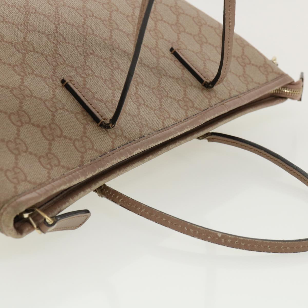 GUCCI GG Canvas Hand Bag PVC Leather 2way Beige 353439 ki2174