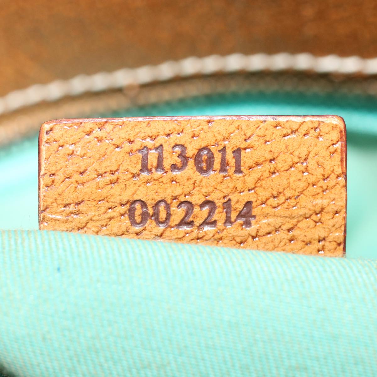 GUCCI GG Canvas Tote Bag Light Blue Brown 113011 ki2206
