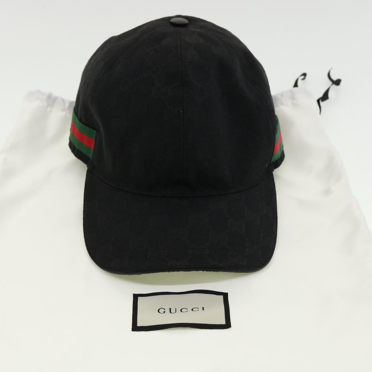 GUCCI GG Canvas Web Sherry Line Cap L Black Green Red ki2227
