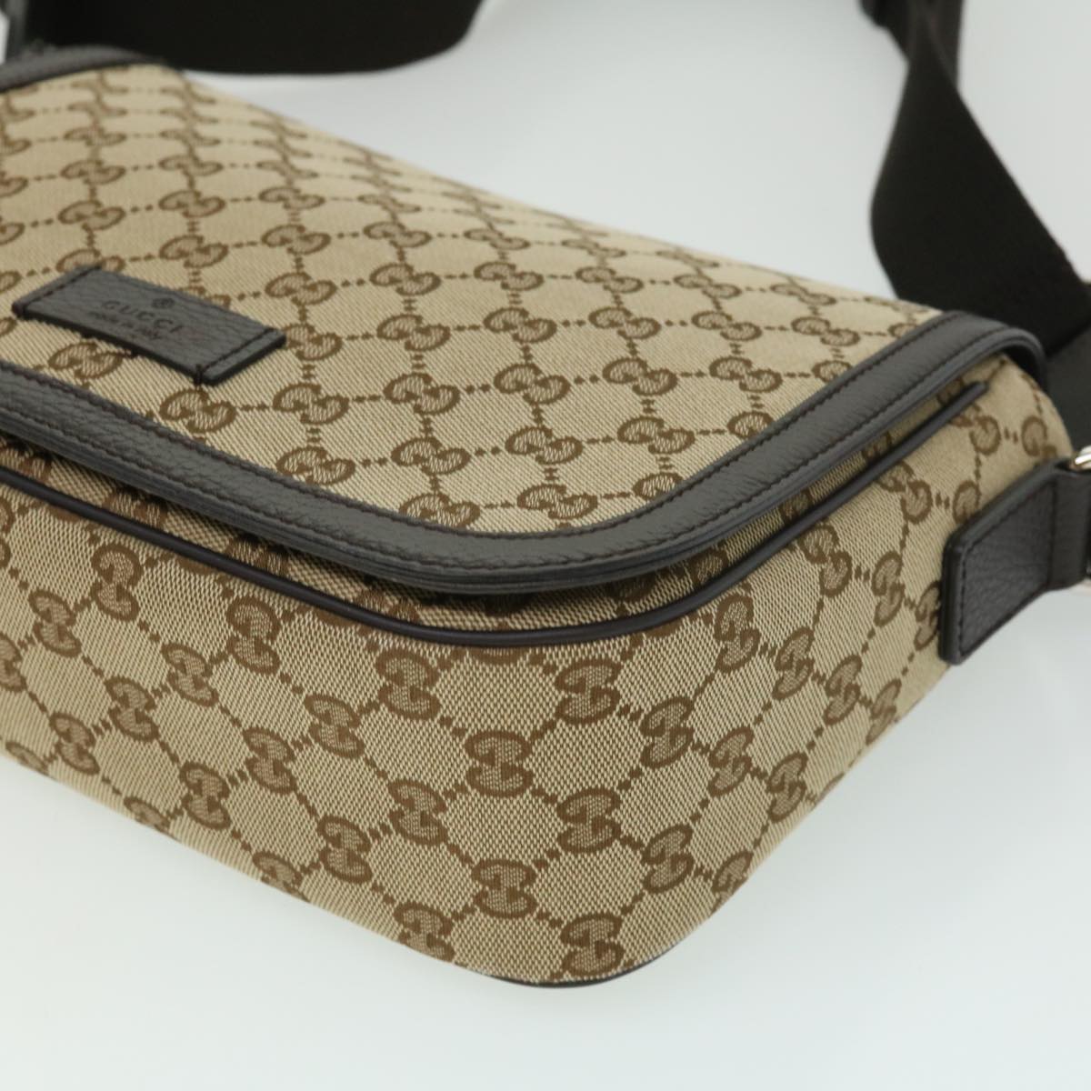 GUCCI GG Canvas Shoulder Bag Brown 449172493075 ki2329