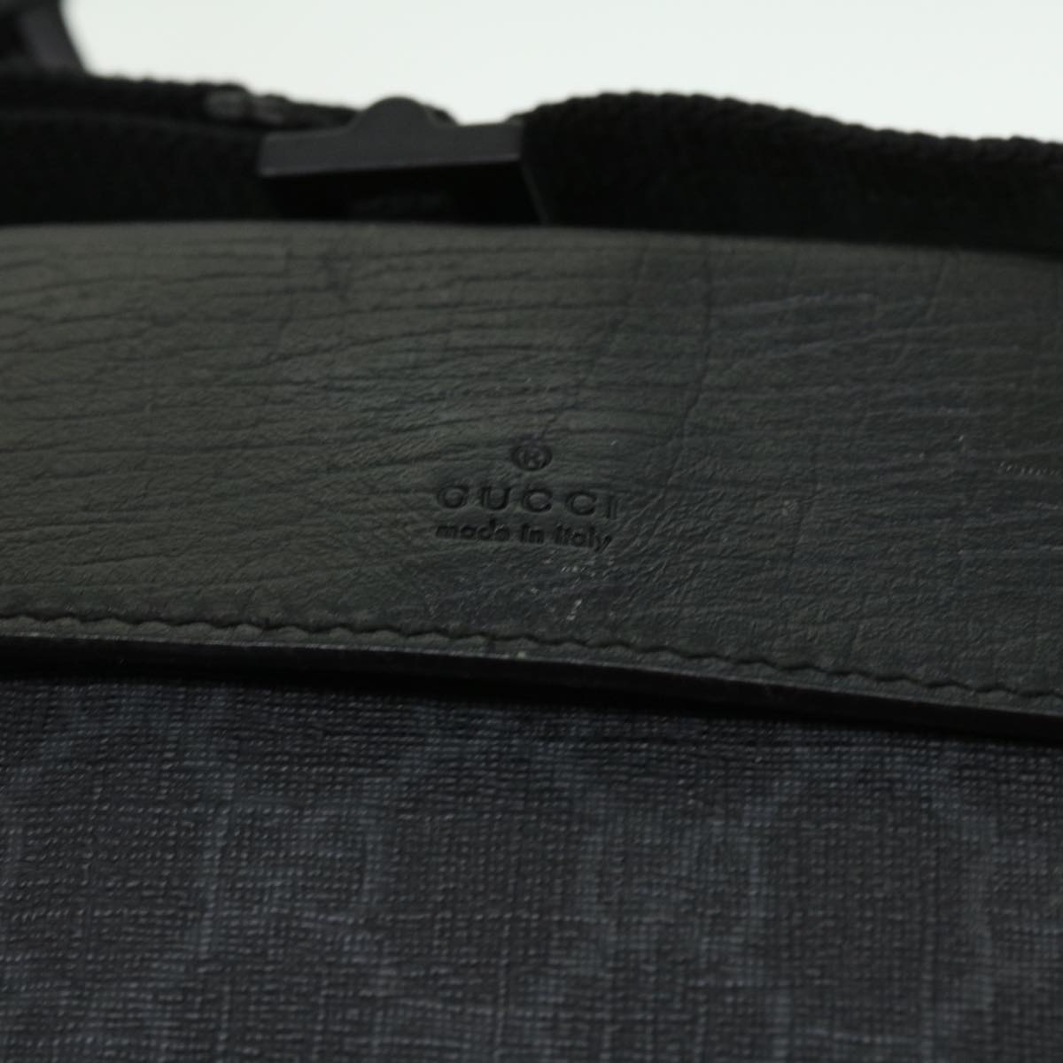 GUCCI GG Canvas Waist Bag PVC Leather Black ki2372