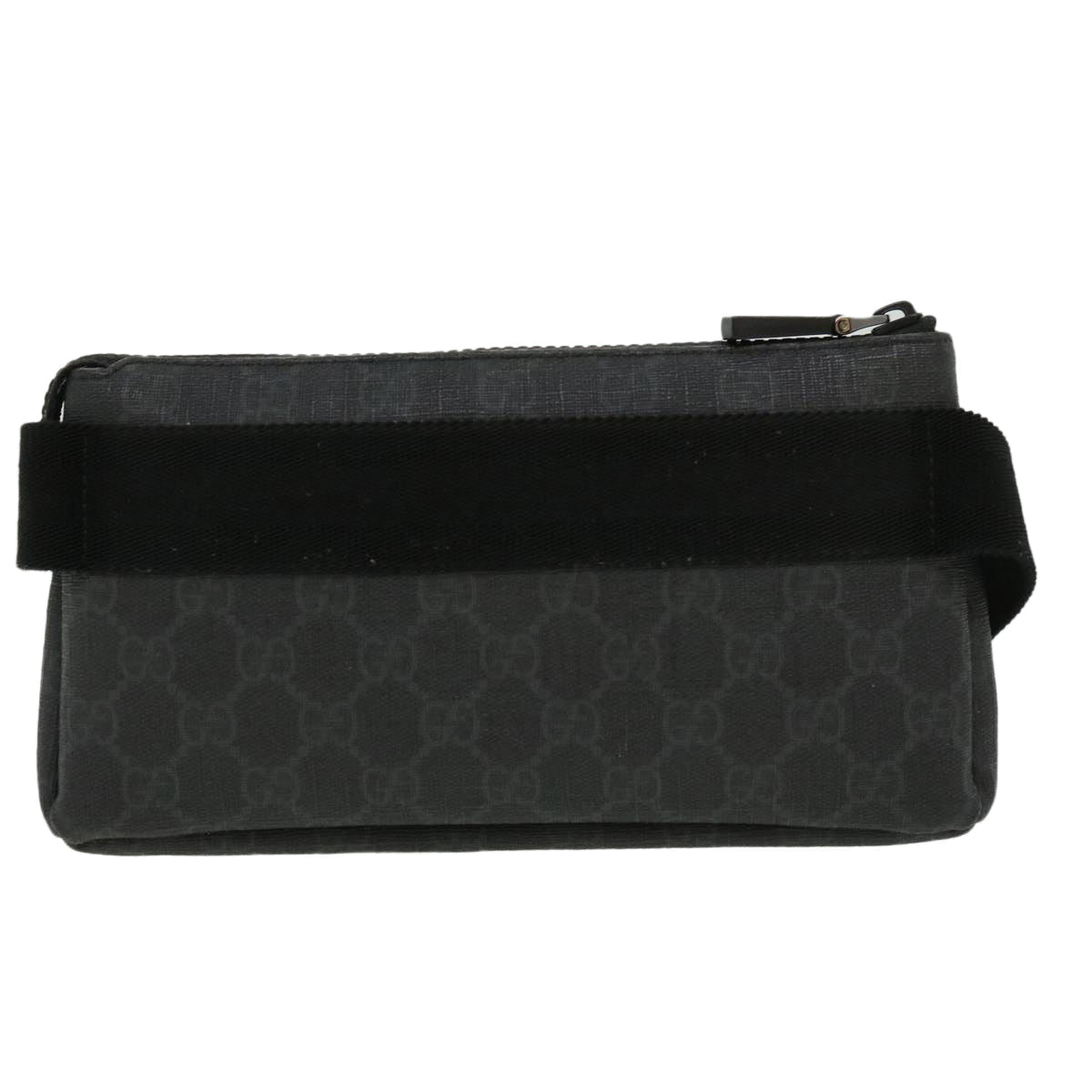 GUCCI GG Canvas Waist Bag PVC Leather Black ki2372