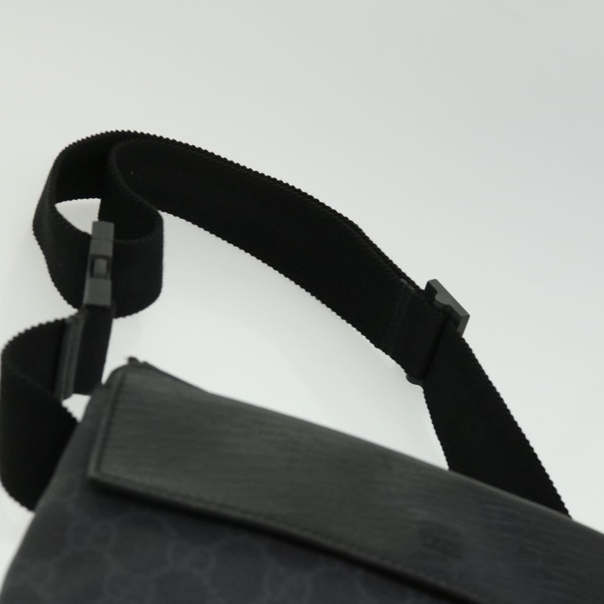GUCCI GG Canvas Waist Bag PVC Leather Black ki2372