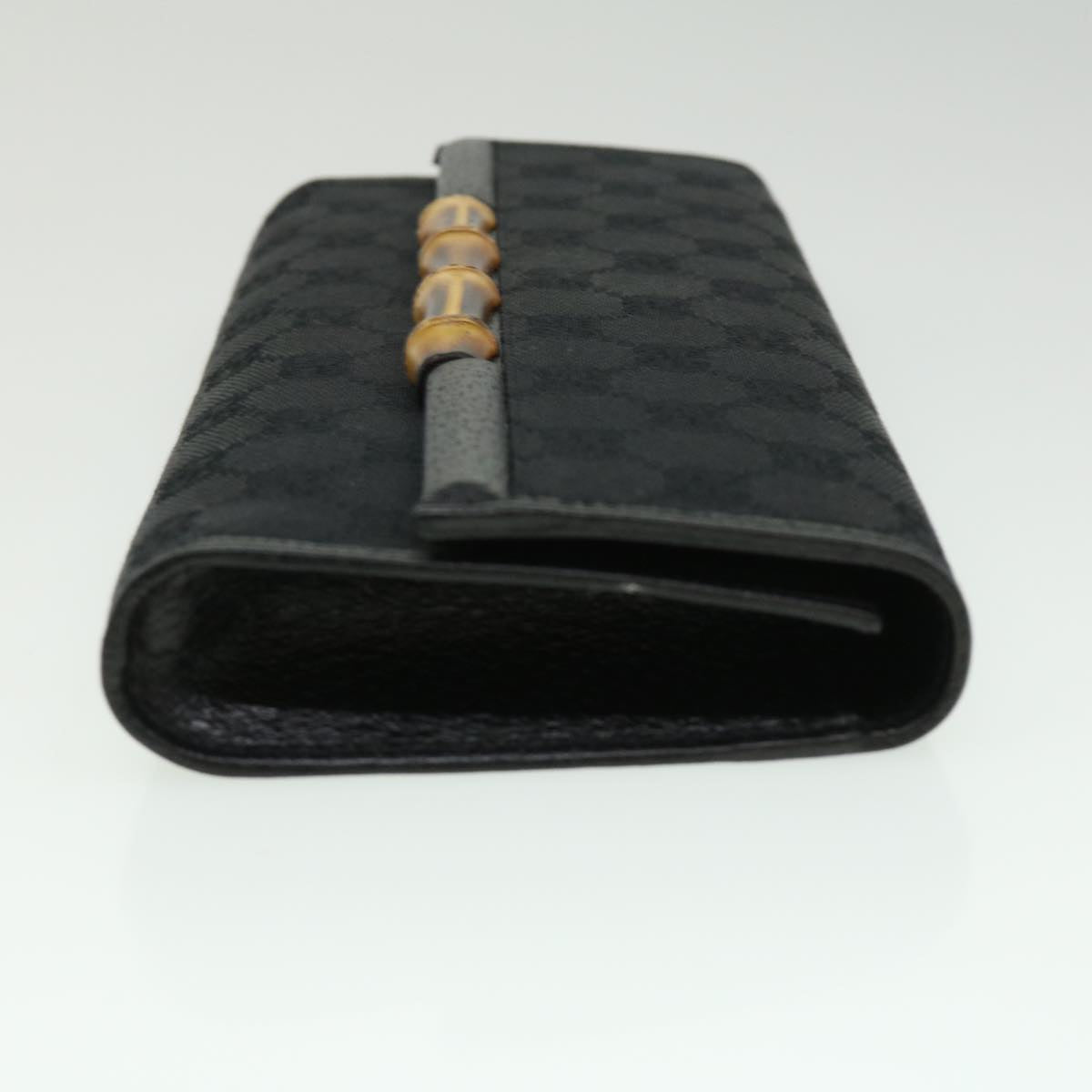GUCCI GG Canvas Bamboo Shoulder Bag Black ki2375