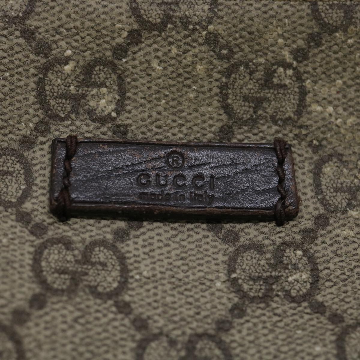 GUCCI GG Canvas Shoulder Bag PVC Leather Beige ki2436