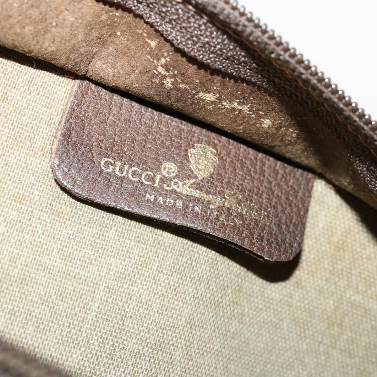 GUCCI GG Canvas Web Sherry Line Clutch Bag Beige Red Green ki2511