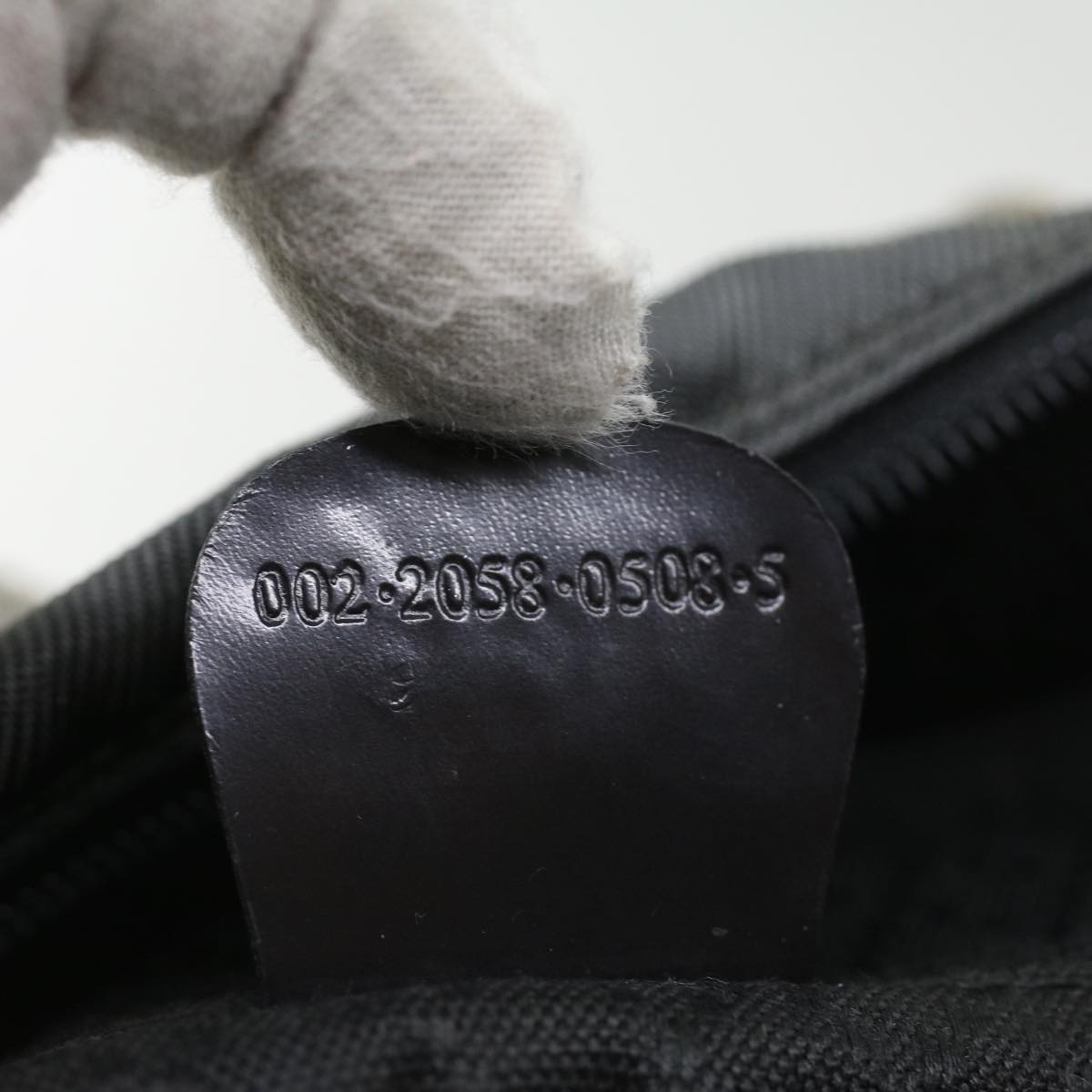 GUCCI Bamboo Hand Bag Nylon Gray ki2537