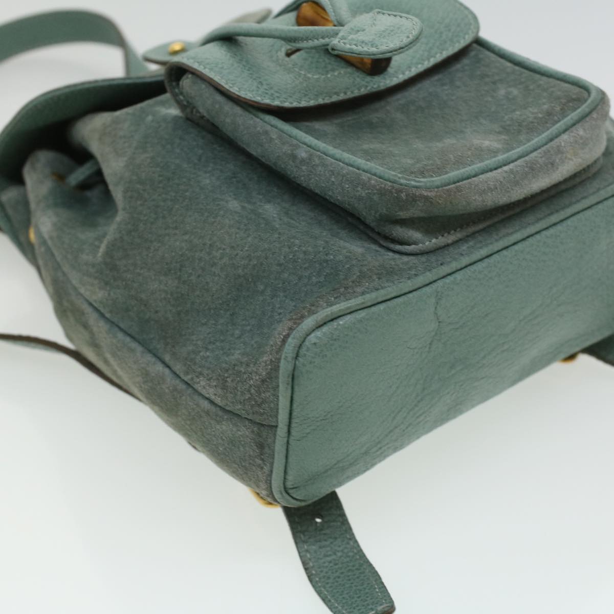 GUCCI Backpack Suede Light Blue ki2563