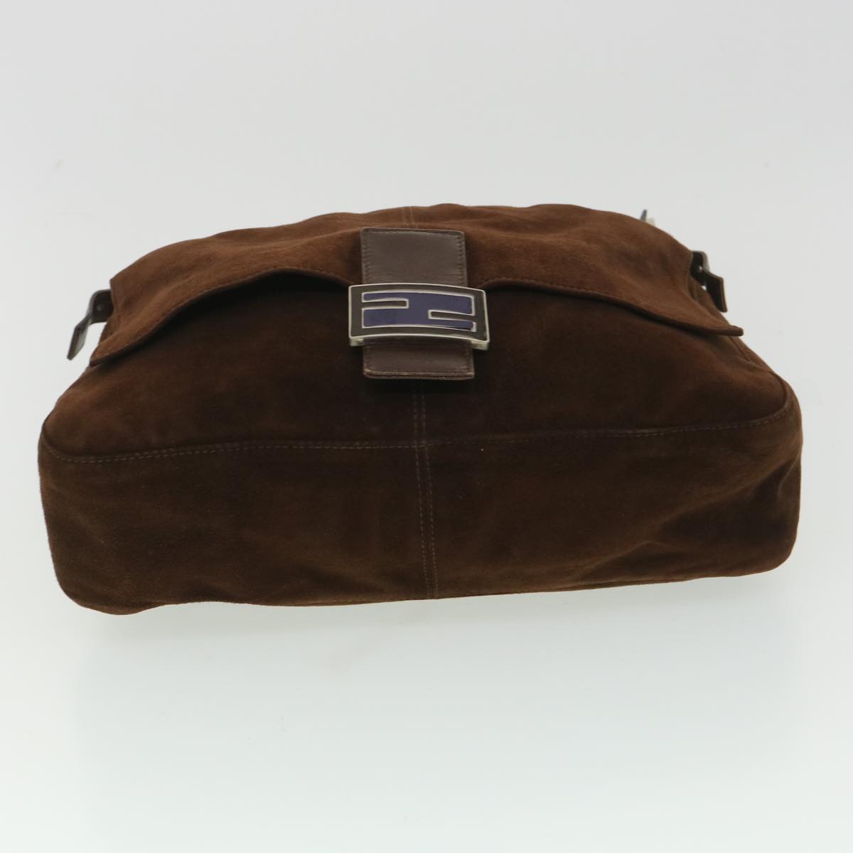 FENDI Mamma Baguette Shoulder Bag Suede Brown ki2706