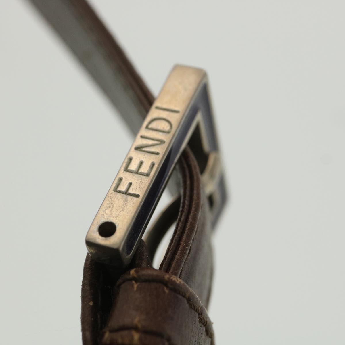 FENDI Mamma Baguette Shoulder Bag Suede Brown ki2706
