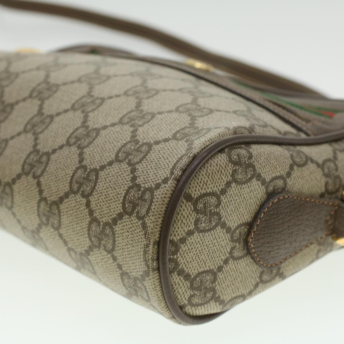 GUCCI GG Canvas Web Sherry Line Shoulder Bag Beige Red 119.02.087 ki2741